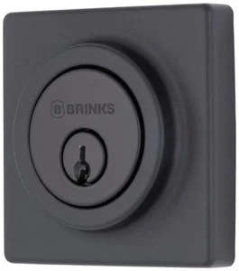 Brinks E2402 Mendocino Single Cylinder Keyed Entry Deadbolt - Black - Picture 1 of 11