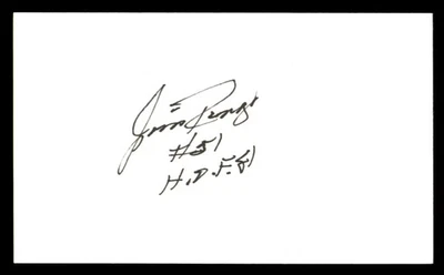 Jim Ringo Autographed Signed 3x5 Index Card Green Bay Packers "HOF 81 - Image 1 of 2