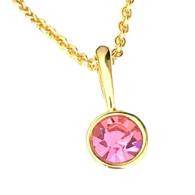 NOVO Colar Pingente Assinado Nolan Miller Cristal Rosa Dourado 1F - Imagem 1 de 4