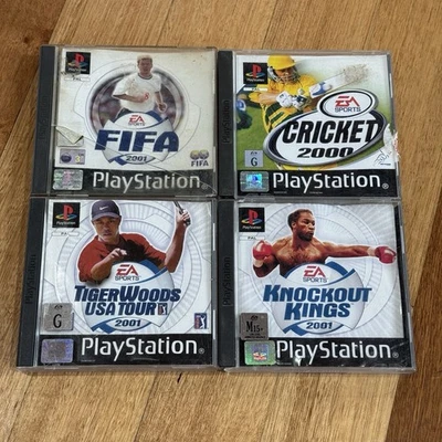 Sony PS1 PlayStation Cricket 2000 FIFA Knockout Kings Tiger 2001 - 4 EA Sports - Image 1 of 4