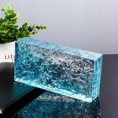 Barra de pared divisoria transparente ladrillo de vidrio coloreado hotel degradado azul claro Foto 1 de 4