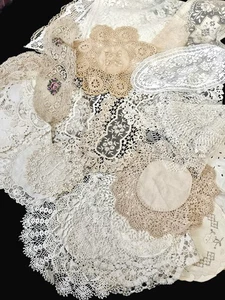 Lote De 45 Tapetes De Encaje Vintage Lino Crochet - Imagen 1 de 22