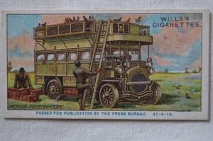 Military Motors Series Vintage 1916 WWI Era Wills Card Motor Pigeon Cote - Picture 1 of 4