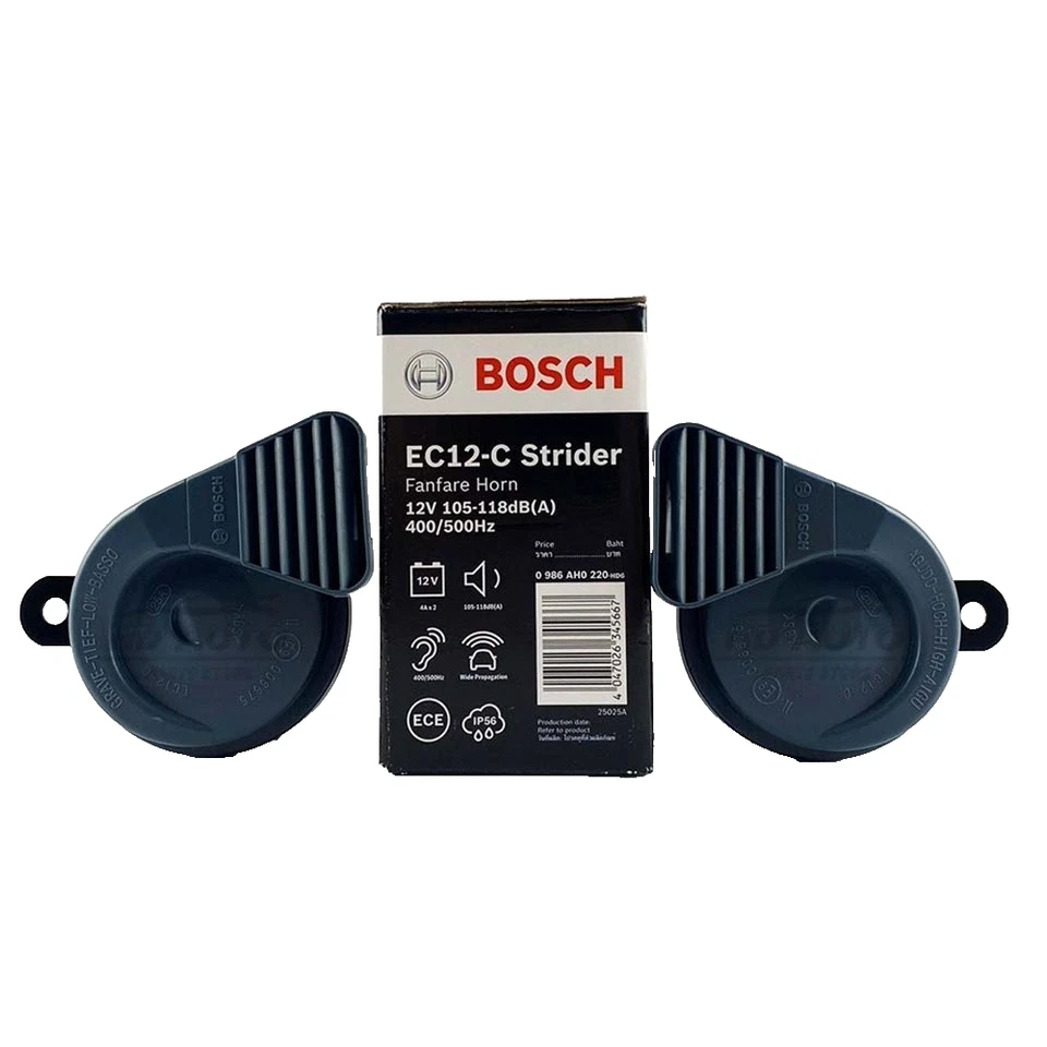Car Horn BOSCH HORN SET 12V 105-118dB(A)(400/500Hz) BLACK code EC12-C - Image 1 of 4