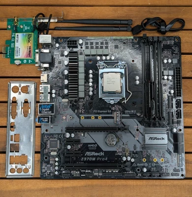 Intel i3-9100F + ASRock Z370M Pro4 + 8GB RAM + Wifi Card Motherboard CPU Bundle - Image 1 of 4