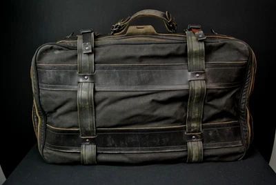 VTG Luggage Polo Ralph Lauren Soft Suitcase Black Canvas Leather 301025KS - Image 1 of 4