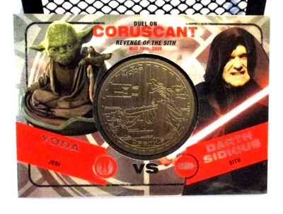 Tarjeta medallón 2015 Star Wars Chrome Perspectives YODA vs Darth Sidious 15/50 Foto 1 de 3