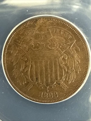 1868  .02  ANACS  EF 45    Two-cent piece, 2c, Shield Coin M211 - Image 1 of 4
