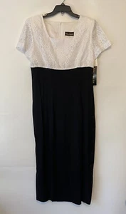 VTG 80s Maxi Dress Womens 12 Ultra Nights Quiet Luxury Old Money Lace Empire NWT - Picture 1 of 16