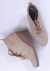 Sperry Top Sider Women's 10m Tan Harlow Burnished Leather Wedge Bootie 9103011 - Picture 1 of 12
