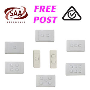 1 2 3 4 5 6 Gang - Wall Light Switch - SAA Approved - 240 Volt 10 Amp FREE SHIP