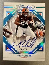 2022 Flawless Nick Chubb 1/1 Platinum Flawless Frame Signatures Auto One of One