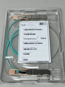 Cisco QSFP-100G-AOC1M= 100GBASE QSFP Active Optical Cable, 1M w/ GREEN HOLOGRAM - Picture 1 of 2