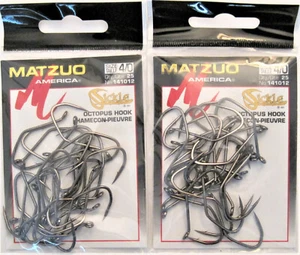 100 Matzuo Fishing 141012 Black Octopus Sickle Fish Hooks 4/0 (4 pks of 25) - Picture 1 of 1