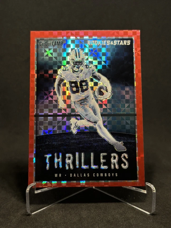 2023 Panini Rookies And Stars CEEDEE LAMB Thrillers Red Plaid Refractor Cowboys  - Image 1 of 1