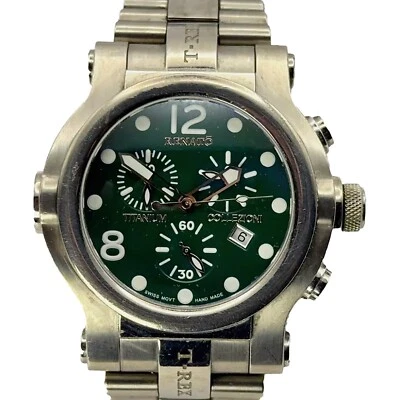 Reloj RENATO COLLEZIONI Hombre T-REX TITANIO con Movimiento Suizo Verde Retro Clásico Foto 1 de 4