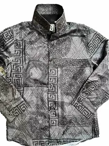 De-Niko Fancy Shirt Boys Size 8 Gray Medallion Rare HTF - Picture 1 of 7