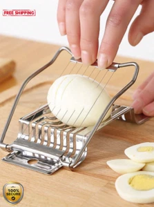 1pc Stainless Steel Egg Slicer - Kitchen Cutter for Boiled Eggs & More - NEW - Picture 1 of 3