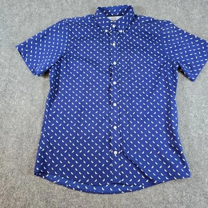 Izod Hemd Herren mittelblau Kurzarm Button Down Allover Wassermelonenmuster - Bild 1 von 13