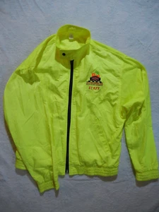 Vintage Toyota Grand Prix Of Long Beach Nylon Zipper Staff Jacket Neon Yellow - Picture 1 of 5