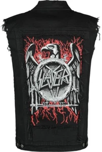 Slayer Vest Jacket Thrash Metal Band Black Sleeveless Denim Jean Jacket XXL - Picture 1 of 8