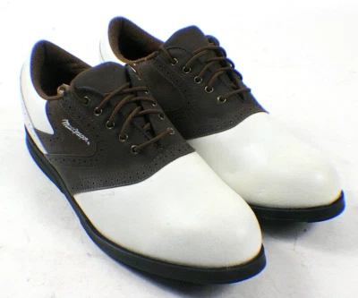 Sillín de golf Macgregor Oxford marrón blanco cuero brogue zapato talla 13 Foto 1 de 4