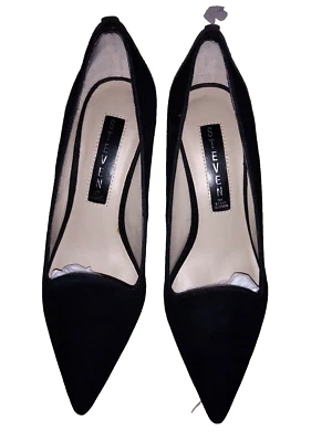 Steven by Steve Madden Corry Womens Size 6MTab Black Suede Kitten Heel 2" Pumps. - Image 1 of 4