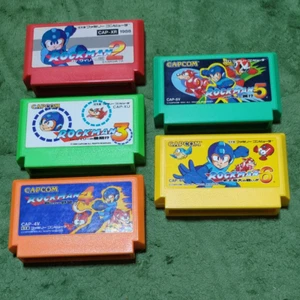 Lot of 4 Rockman 2 3 4 5 6 Famicom Nintendo FC NES NTSC-J Japan Mega Man Tested - Picture 1 of 3