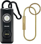 Porte-clés alarme personnelle POLICE pour femmes - 130 Db alarme sirène, lampe de poche DEL wit