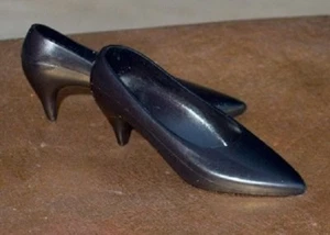 Dark Blue pump shoes made for Franklin Mint Diana vinyl doll fit vintage too - Picture 1 of 3