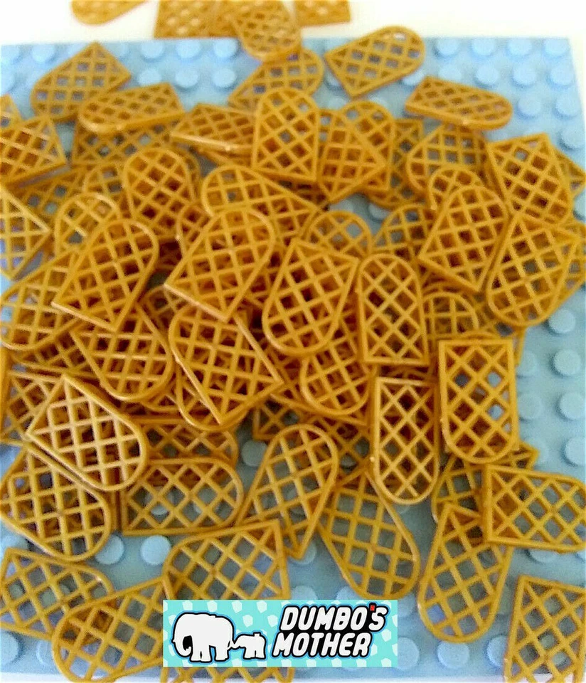 LEGO Window 1x2x2 2/3 Diamond Lattice Pane Pearl Gold NEW X20 - Image 1 of 1