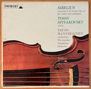 SPIVAKOVSKY Sibelius Violin Concerto EVEREST STEREO 1960 LP SCARCE EX - Foto 1 di 2