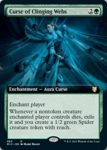 MTG - (Extended Art) CURSE OF CLINGING WEBS - Midnight Hunt Commander (R) - Bild 1 von 1