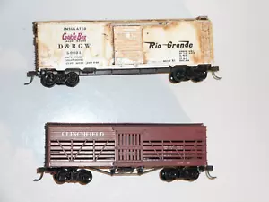 Roundhouse Boxcar & Stock car. Very good condition. Weathered. HO scale. No Box - Picture 1 of 11