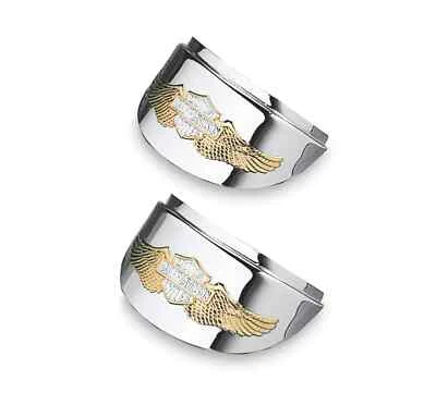 Harley Davidson Eagle Wing Flat Lens Turn Signal Visors 67738-91T — 第 1/3 张图片