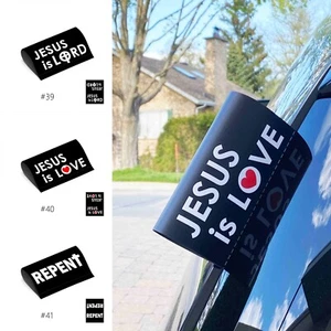 JESUS IS LOVE - CAR TAG REAR WINDOW CHRISTIAN CHRIST QUOTE - Picture 1 of 7