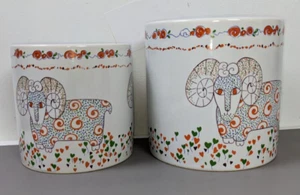 Seymour Mann Tierkönigreich Ram Pflanzgefäße (2) Utensilhalter 1976 - Bild 1 von 8