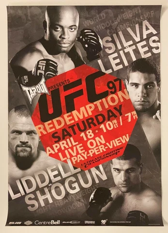 UFC 97 Event Poster, Anderson Silva, Chuck Liddell, Shogun Rua, Montreal, Canada Cover