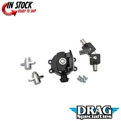 Interruptor de encendido con bisagra lateral negra Drag Specialties con bloqueo de bolsa para 14-22 Road King Foto 1 de 3
