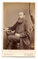 ANTIQUE CDV CIRCA 1860s MAULL & CO. HANDSOME BEARDED MAN IN SUIT LONDON ENGLAND