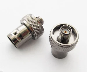1pc Black BNC Female to SMA Female Disc RF Coax Connector Adapter Nickel Plated - Picture 1 of 4