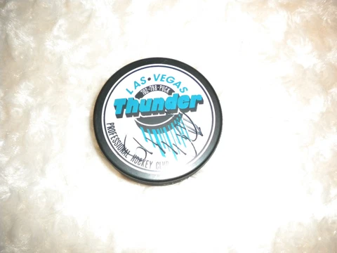 IHL LAS VEGAS THUNDER SIGNED HOCKEY PUCK Cover