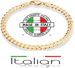 Italian 18K Gold 5mm Solid Diamond-Cut Cuban Link 6.5in Made in Italy New Luxury - Picture 1 of 8