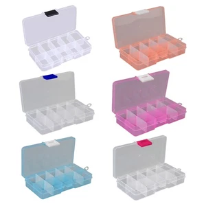 Clear Plastic Storage Box 10 Compartment with Sealing Lid Container for Case - Picture 1 of 13