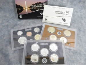 2014-S SILVER PROOF SET in Original Box with COA (14 coins, Choice BU) - Picture 1 of 2