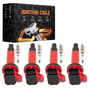 4pcs Ignition Coils & Spark Plugs for Pontiac Vibe Toyota Matrix 1.8L 2003-2008 - Foto 1 di 13