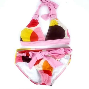 Limited Too Girls Bikini Size 6/7 Mod Circles Two Piece Bathing Suit Swim - Picture 1 of 7