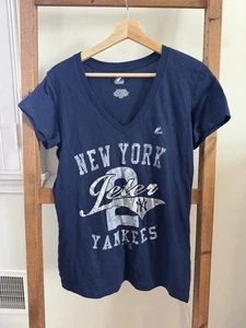 Damen New York Yankees Derek Jeter T-Shirt Jersey Majestic Größe Medium Y2K - Bild 1 von 3