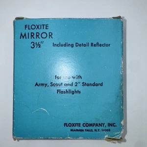 Vintage Floxite Spiegel 3 1/2" mit Detail Reflektor Verwendung mit Army Scout 2" Taschenlampe - Bild 1 von 4