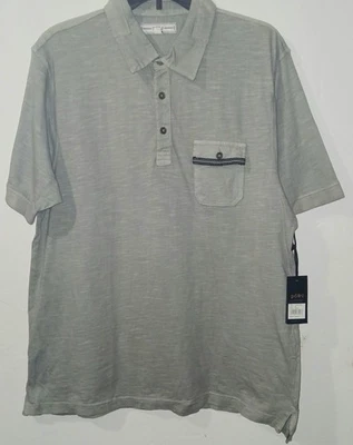 PD & C Heathered Gray Men's Polo Shirt XL Front Pocket Short Sleeve - Image 1 of 4